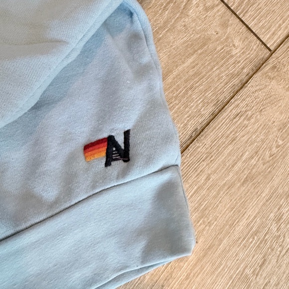 EUC Aviator Nation S Rainbow Heart Stitched Relaxed Crew Sweatshirt - Picture 4 of 4